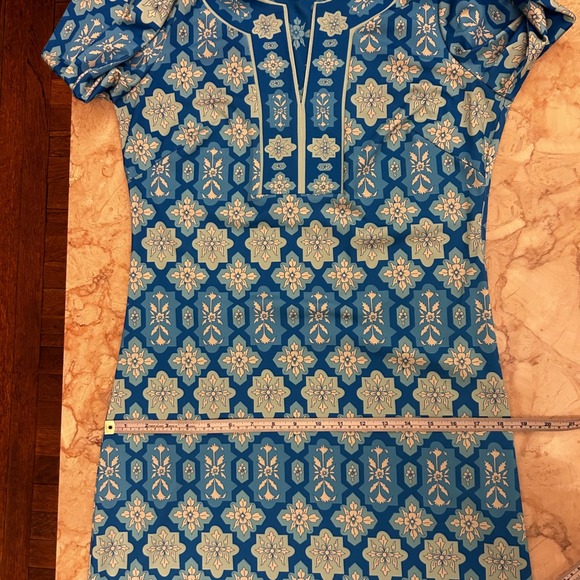 Gretchen Scott Split Neck Jersey Dress Haveli Turquoise XS - Picture 11 of 15